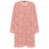 Dolce & Gabbana Collarless Lace Floral Patch Pockets Coat In Pink