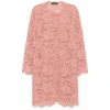 Dolce & Gabbana Collarless Lace Floral Patch Pockets Coat In Pink