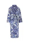 Dolce & Gabbana Majolica-print Silk House Coat In S9000