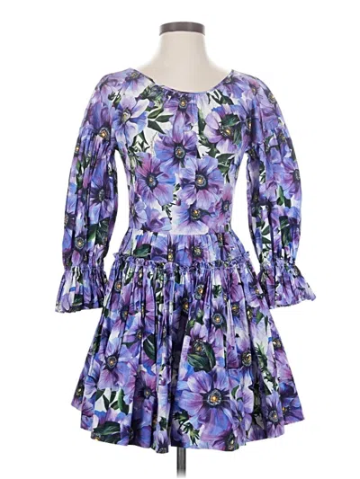 Pre-owned Dolce & Gabbana Cocktail Dress In Purple