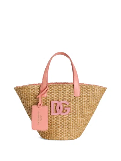 Dolce & Gabbana Kids' Coffa Bag With Dg-logo In Neutral