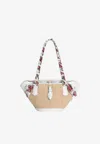 Dolce & Gabbana Borsa A Spalla Coffa Capri In Rafia Con Stampa Floreale Dolce E Gabbana In Black