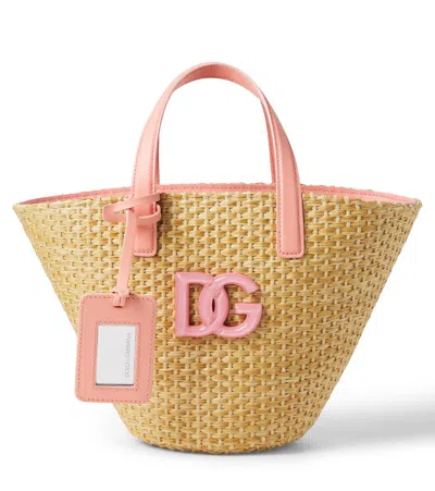 Dolce & Gabbana Kids' Coffa Dg Basket Bag In Sand