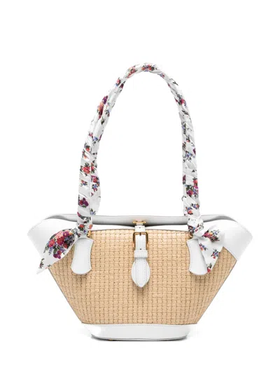 Dolce & Gabbana Borsa A Spalla Coffa Capri In Rafia Con Stampa Floreale Dolce E Gabbana In Multi