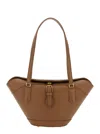 Dolce & Gabbana Brown Shoulder Bag With Two Top Handles And Buckle Closure On The Front In Leather Woman