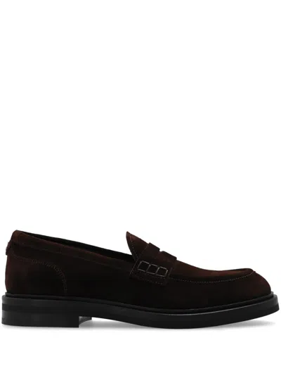 Dolce & Gabbana Coffee Brown Almond Toe Flats For Women In Black