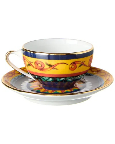 Dolce & Gabbana Coffee Cup & Saucer Set In Multi