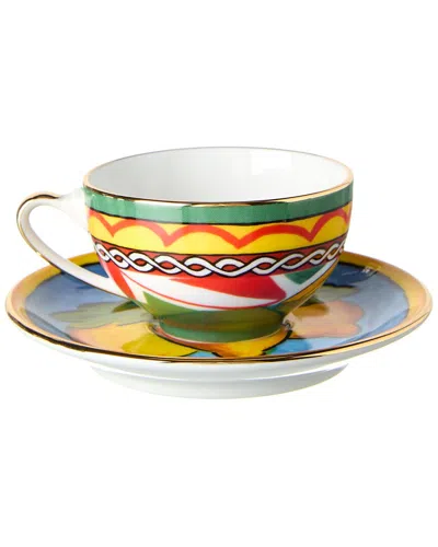Dolce & Gabbana Coffee Cup & Saucer Set In Multi