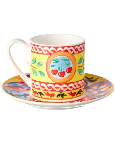 Dolce & Gabbana Coffee Cup & Saucer Set In Blue