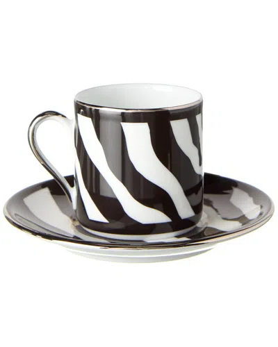 Dolce & Gabbana Coffee Cup & Saucer Set In Black