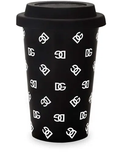 Dolce & Gabbana Coffee Cup With Dg Print In Black