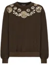 Dolce & Gabbana Coin Print Cotton Sweatshirt In Animal Print