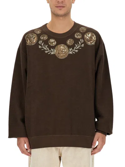 DOLCE & GABBANA DOLCE & GABBANA COIN PRINT SWEATSHIRT