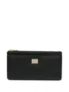 Dolce & Gabbana Dolce&gabbana Black Dauphine Leather Zipped Card Holder