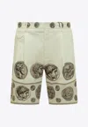 Dolce & Gabbana Coins Print Bermuda Shorts In Off-white