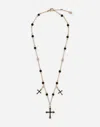 Dolce & Gabbana Rosary-style Necklace With Crosses In Gold