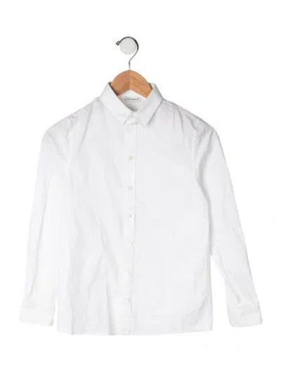 Pre-owned Dolce & Gabbana Kids' Collared Long Sleeve Top In White