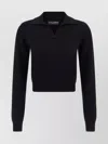 Dolce & Gabbana Polo-style Cashmere Sweater With V-neck In Black