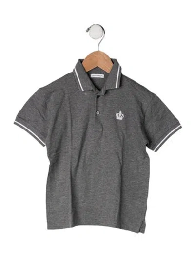Pre-owned Dolce & Gabbana Kids' Collared Short Sleeve Top In Grey