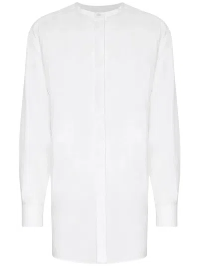 Dolce & Gabbana Collarless Long Shirt In White