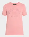 Dolce & Gabbana College Logo Jersey Slim-fit Top In Pastelpink