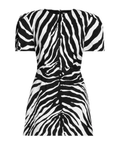 Dolce & Gabbana Color Block Jacquard Dress In Black