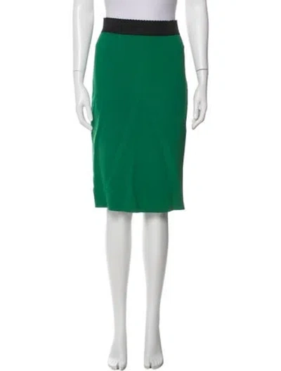 Pre-owned Dolce & Gabbana Colorblock Pattern Knee-length Skirt In Green