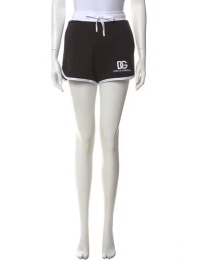 Pre-owned Dolce & Gabbana Colorblock Pattern Mini Shorts In Black