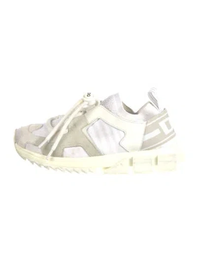 Pre-owned Dolce & Gabbana Colorblock Pattern Sneakers In White