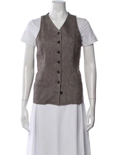 Pre-owned Dolce & Gabbana Colorblock Vest Wool Vest In Black/brown