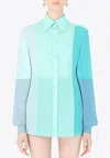 Dolce & Gabbana Colorblocked Long-sleeved Silk Shirt In Multicolor