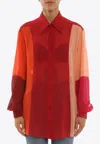 Dolce & Gabbana Colorblocked Sheer Silk Shirt In Multicolor