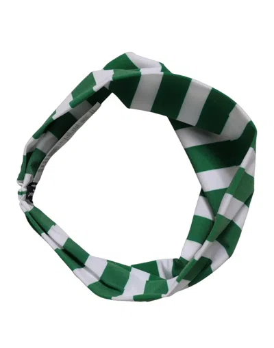 Dolce & Gabbana Color-blocked Striped Nylon Headband In Green