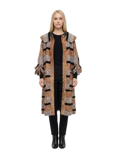 Dolce & Gabbana Colorblocked Wool-blend Coat In Multi