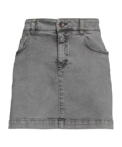 Dolce & Gabbana Colored Denim Pencil Skirt In Gray