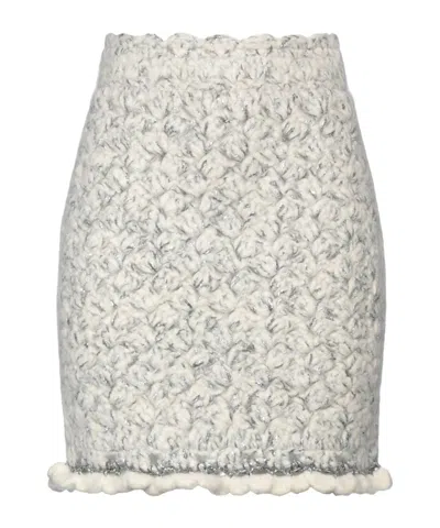 Dolce & Gabbana Colored Thick Knit Midi Skirt In Multi