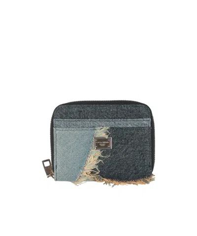 Dolce & Gabbana Colorful Denim Wallet In Blue