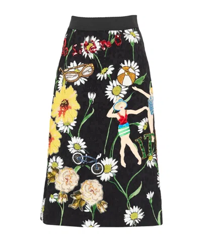 Dolce & Gabbana Colorful Floral Skirt In Multi