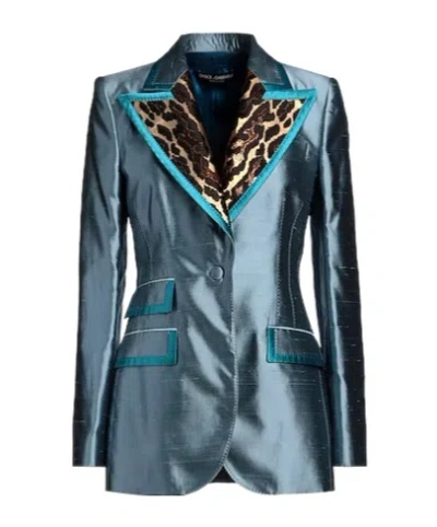 Dolce & Gabbana Colorful Longsleeve Blazer In Blue