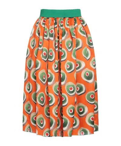 Dolce & Gabbana Colorful Satin A-line Skirt In Multi