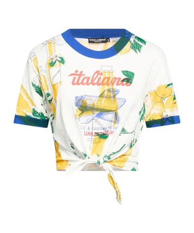 Dolce & Gabbana Colorful Short-sleeved T-shirt In White