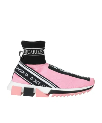 Dolce & Gabbana Colorful Sock Sneakers In Pink