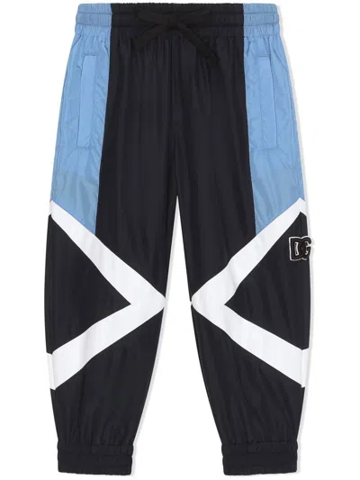 Dolce & Gabbana Kids' Colour-block Track Pants In Blue