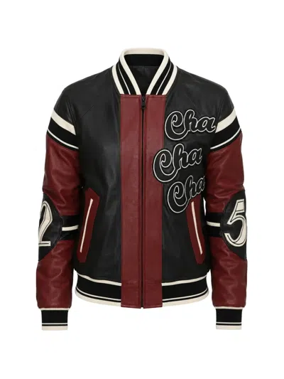 Dolce & Gabbana Sheepskin Leather Mens Bomber Baseball Jacket In Black