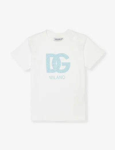 Dolce & Gabbana Babies' Brand-print Short-sleeve Cotton-jersey T-shirt 6-30 Months In Combined Colour