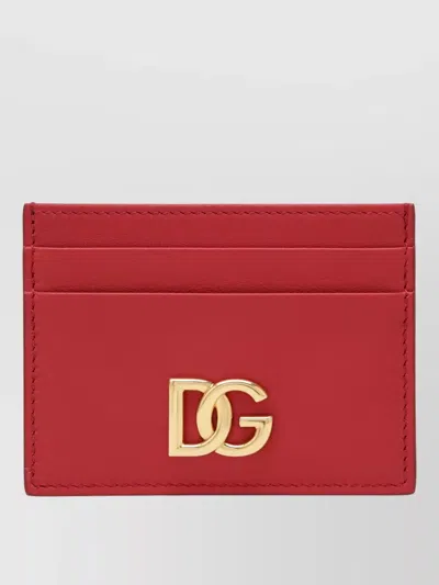 Dolce & Gabbana Compact Leather Wallet And Cardholder In Red
