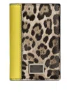 Dolce & Gabbana Saffiano Leather Passport Holder With Clored Leather Inserts