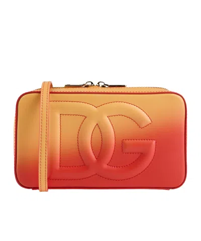 Dolce & Gabbana Compact Tie-dye Camera Bag In Orange