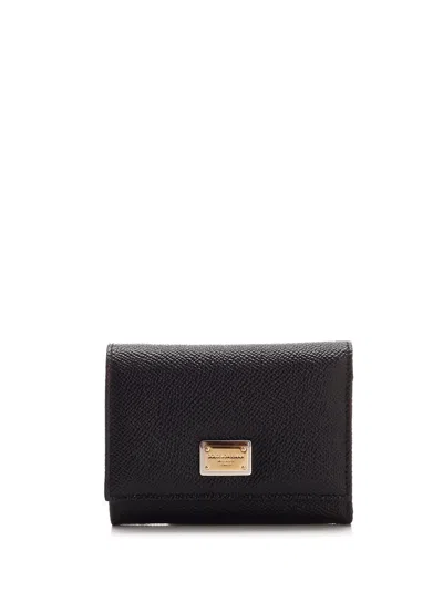 Dolce & Gabbana Compact Trifold Wallet In Nero
