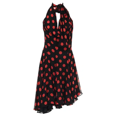 Pre-owned Dolce & Gabbana Complice By  Ss 92 Dotted Dress In Black